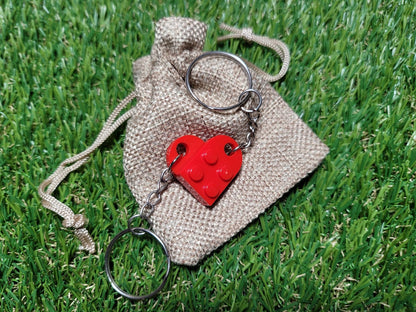 Lego Love Heart Keychain