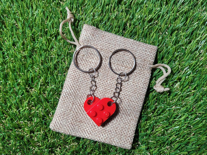 Lego Love Heart Keychain